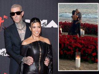 Travis Barker anuncia su compromiso con Kourtney Kardashian, mira las fotos